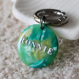 Adresówka dla psa – personalizowana zawieszka, zielony marmurek