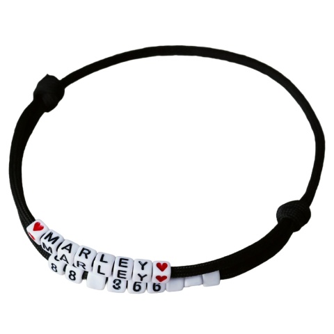 Adresówka dla psa z linki paracord – czarna, Black Moon