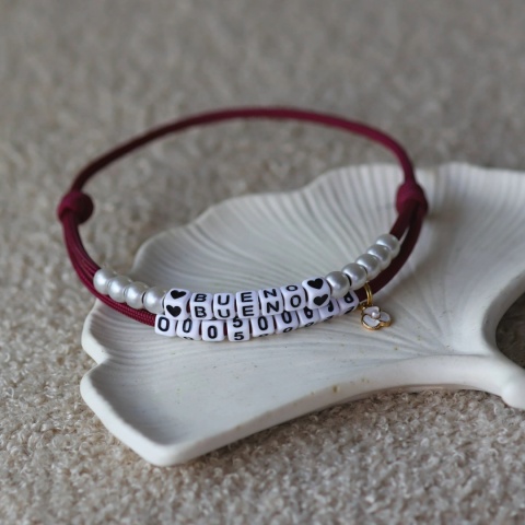 Adresówka dla psa z linki paracord – burgundowy, Burgundy