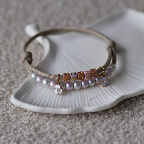 Adresówka dla psa z linki paracord – różowo-brązowa, Praline Brown