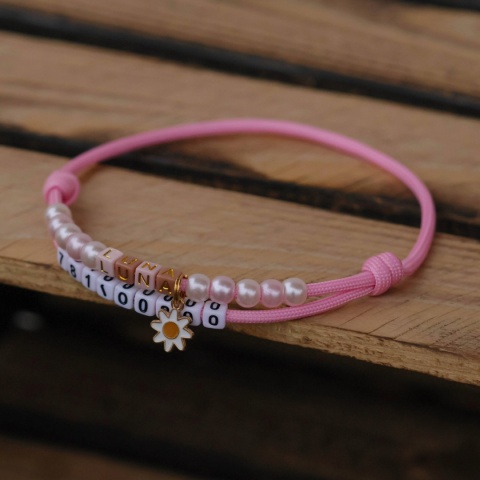 Adresówka dla psa z linki paracord – różowa, Rose Pink