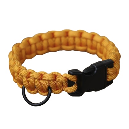 Obroża pleciona dla psa z linki paracord – żółta, Yellow Honey