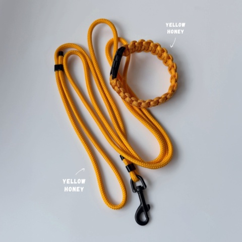 Obroża pleciona dla psa z linki paracord – beżowa, Beige