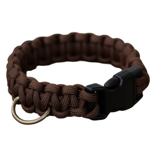 Obroża pleciona dla psa z linki paracord – brązowa, Dark Brown