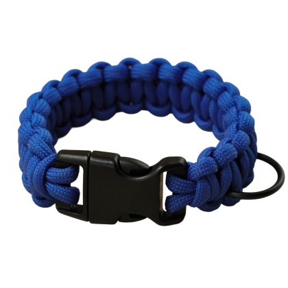 Obroża pleciona dla psa z linki paracord – niebieska, Dark Blue