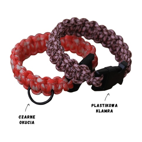 Obroża pleciona dla psa z linki paracord – niebieska, Dark Blue