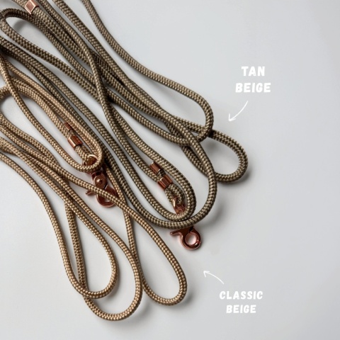 Smycz linowa miejska dla psa (mini i standard) – beżowa, Classic Beige