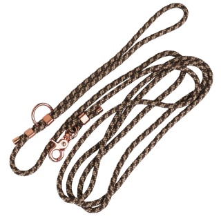 Smycz linowa miejska dla psa (mini i standard) – brązowo-beżowa, Praline