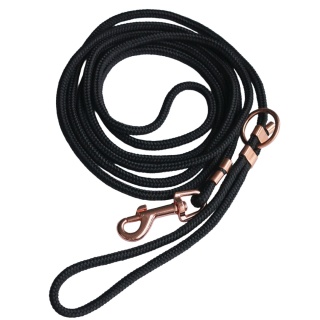 Smycz linowa miejska dla psa (mini i standard) – czarna, Black