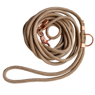 Smycz linowa miejska dla psa (mini i standard) – beżowa, Classic Beige