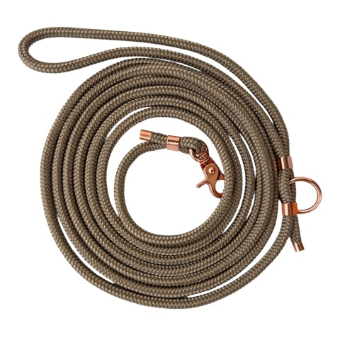 Smycz linowa miejska dla psa (standard) – szaro-beżowa, Tan Beige