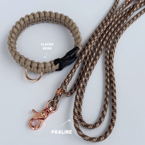 Smycz linowa przepinana dla psa – brązowa, Chocolate Brown