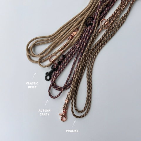 Smycz linowa przepinana dla psa – brązowa, Chocolate Brown