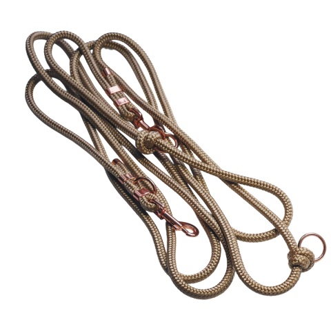 Smycz linowa przepinana dla psa – beżowa, Classic Beige