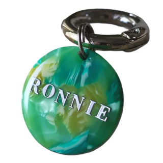 Adresówka dla psa – personalizowana zawieszka, zielony marmurek