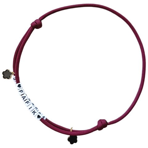 Adresówka dla psa z linki paracord – burgundowy, Burgundy