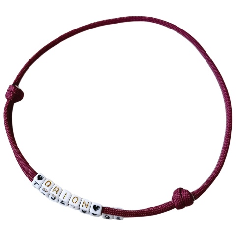 Adresówka dla psa z linki paracord – burgundowy, Burgundy