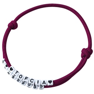 Adresówka dla psa z linki paracord – burgundowy, Burgundy