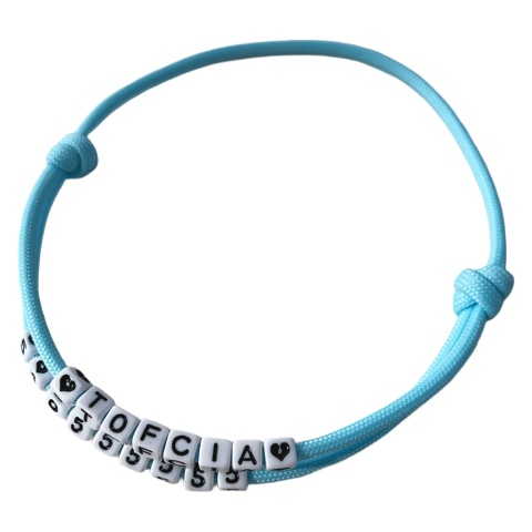 Adresówka dla psa z linki paracord – błękitna, Baby Blue