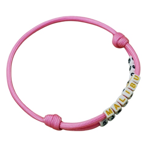 Adresówka dla psa z linki paracord – różowa, Rose Pink