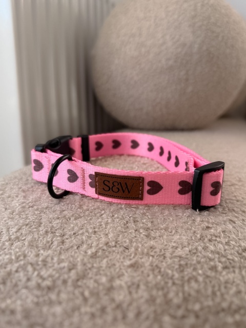 Obroża PSIAMORE 20 mm, obwód 33 –45 cm - różowa