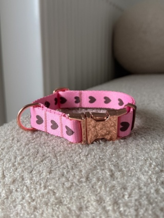 Obroża PSIAMORE Rose Gold 20 mm, obwód 27–35 cm - różowa