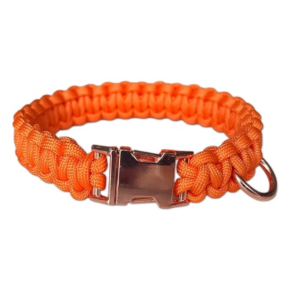 Obroża pleciona dla psa z linki paracord – pomarańczowa, Bloody Orange