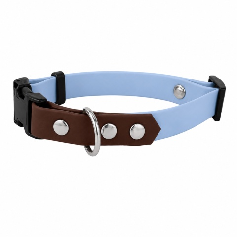 Obroża wodoodporna dla psa, błękitna, regulowana z klamrą TPU – Baby Blue (16mm, 20mm, 25mm)