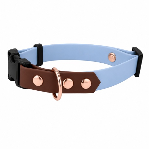 Obroża wodoodporna dla psa, błękitna, regulowana z klamrą TPU – Baby Blue (16mm, 20mm, 25mm)