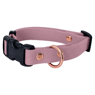 Obroża wodoodporna dla psa, brudny róż, regulowana z klamrą – Dusty Pink