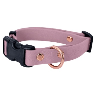 Obroża wodoodporna dla psa, brudny róż, regulowana z klamrą – Dusty Pink