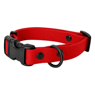 Obroża wodoodporna dla psa, czerwona, regulowana z klamrą TPU – Classic Red (16mm, 20mm, 25mm)