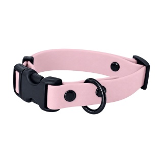 Obroża wodoodporna dla psa, różowa, regulowana z klamrą TPU – Creamy Pink (16mm, 20mm, 25mm)