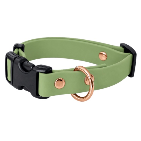Obroża wodoodporna dla psa, zielona pistacja, regulowana z klamrą TPU – Pistachio (16mm, 20mm, 25mm)