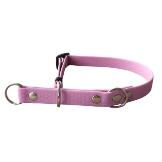 Obroża wodoodporna półzaciskowa dla psa, brudny róż, regulowana HEXA – Dusty Pink (16mm, 20mm)