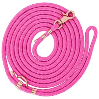 Smycz linowa miejska dla psa (mini / standard / strong) – różowa, Rose Pink