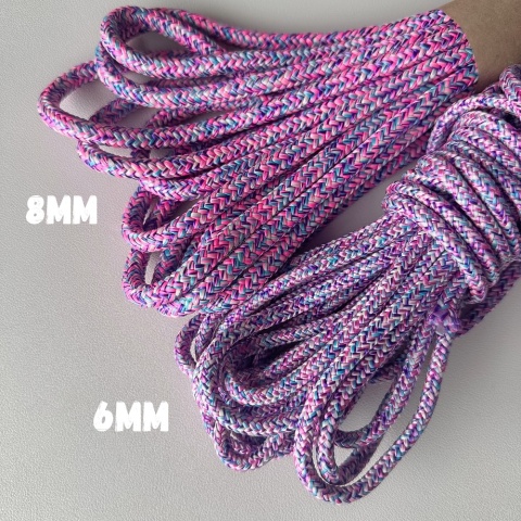 Smycz linowa miejska dla psa (standard / strong) – wielokolorowa, Cotton Candy