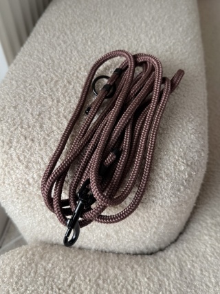 Smycz linowa miejska standard (6mm), brązowa, 2,2m