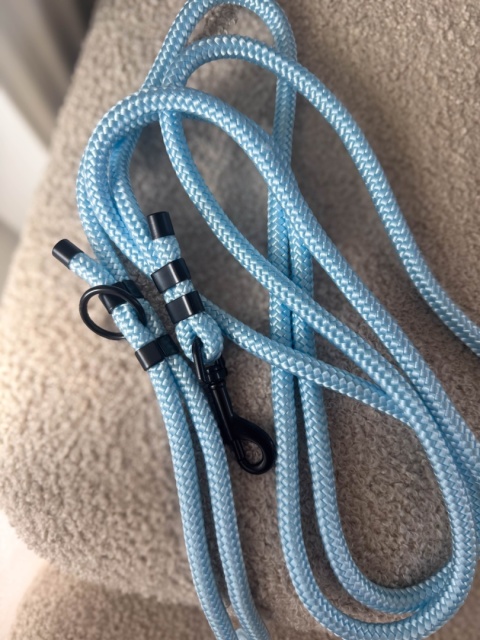 Smycz linowa miejska strong (8mm), błękitna, 2m