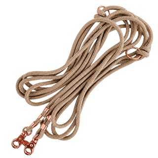 Smycz linowa przepinana dla psa "hands free" – beżowa, Classic Beige