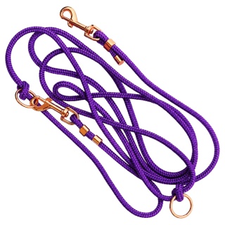 Smycz linowa przepinana dla psa "hands free" – fioletowa, Acid Purple