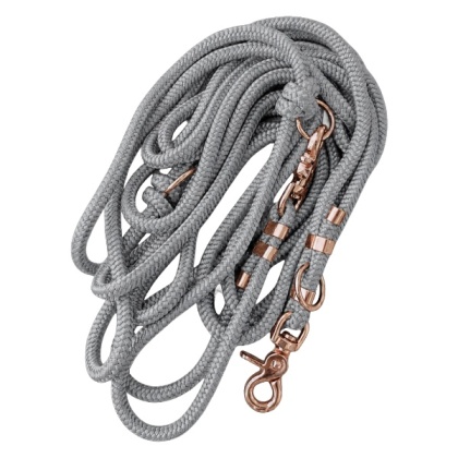 Smycz linowa przepinana dla psa "hands free" – szara, Ash Grey