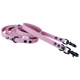 Smycz przepinana wodoodporna dla psa "hands free" TPU – brudny róż, Dusty Pink