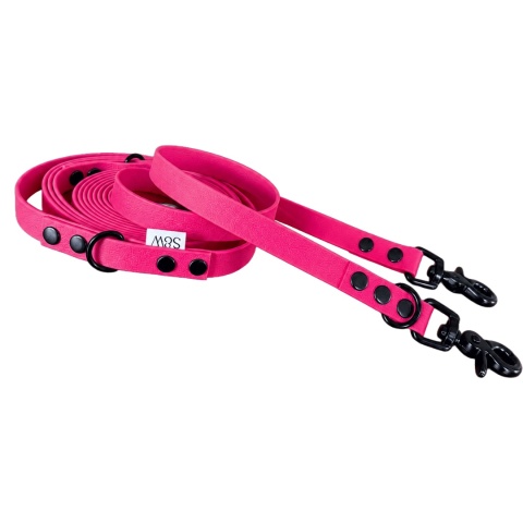 Smycz przepinana wodoodporna dla psa "hands free" TPU – różowa, Barbie Pink