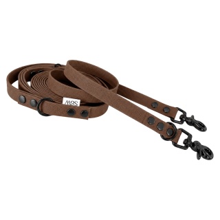 Smycz przepinana wodoodporna dla psa "hands free" – brązowa, Chocolate Brown