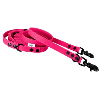 Smycz przepinana wodoodporna dla psa "hands free" – różowa, Barbie Pink