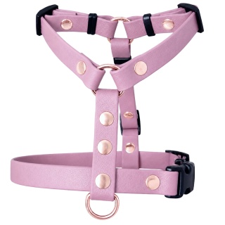 Szelki guard wodoodporne dla psa, brudny róż, regulowane TPU – Dusty Pink (16mm, 20mm, 25mm)