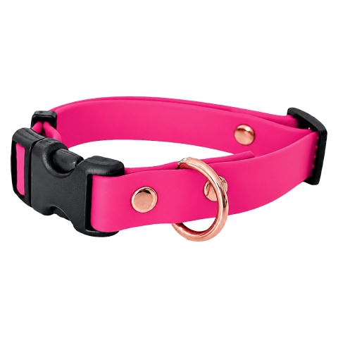 Obroża wodoodporna dla psa, różowa, regulowana z klamrą TPU – Barbie Pink (16mm, 20mm, 25mm)