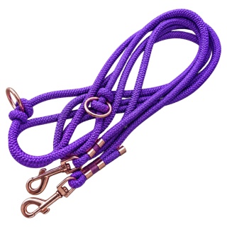 Smycz linowa przepinana dla psa "hands free" – fioletowa, Acid Purple