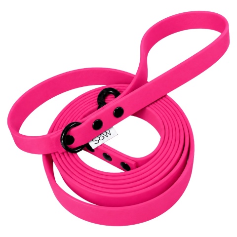 Smycz miejska wodoodporna dla psa TPU - różowa, Barbie Pink
